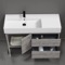 Modern Bathroom Vanity, Grey Oak, 48